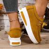 Cross-border foreign trade large size new European and American platform loafers front lace-up wedge heel casual outer shoes