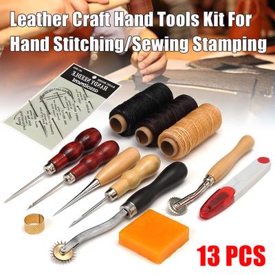 Leather Craft Tools Punch Kit Stitching Carving Working Sewing Saddle Groover