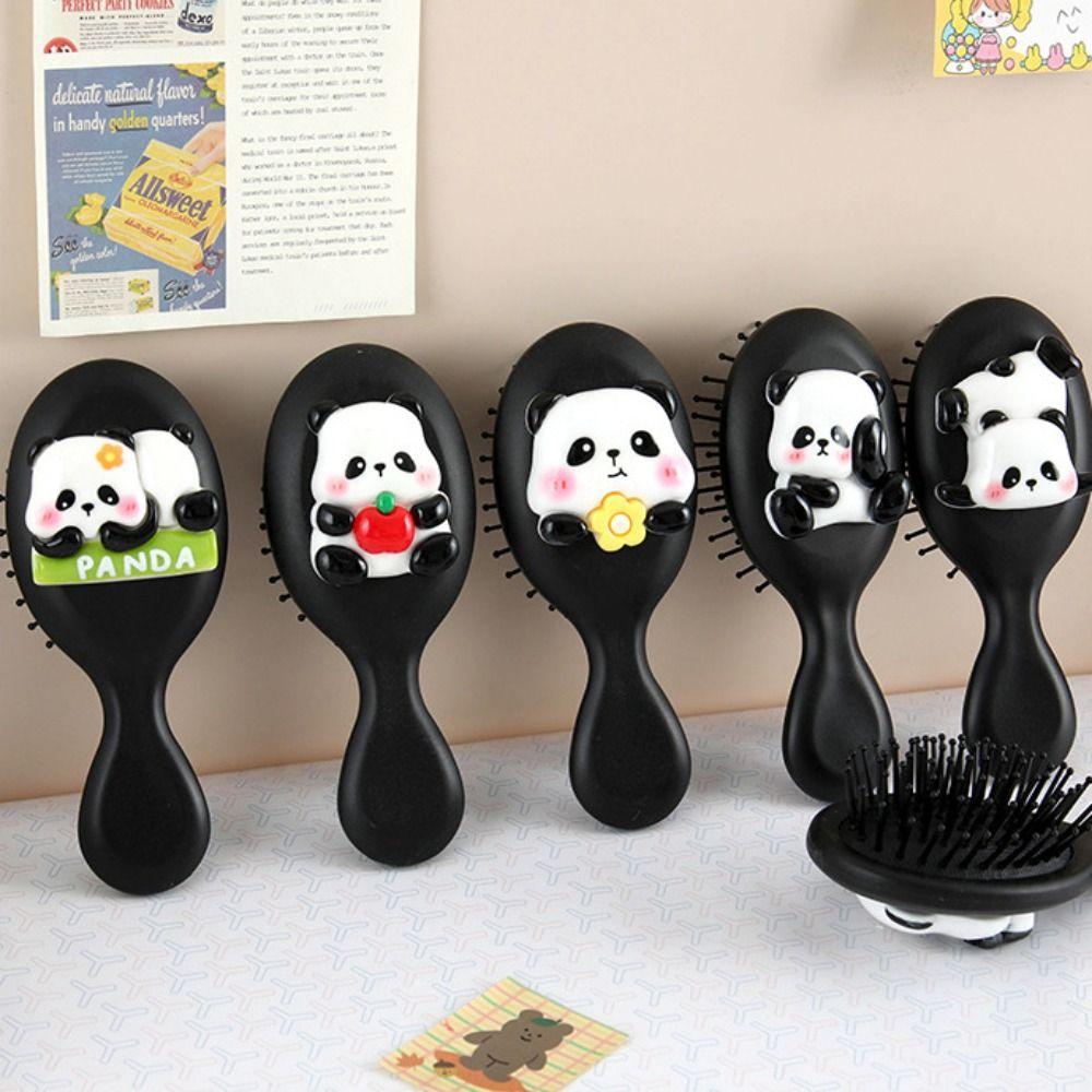 

Cartoon Animal Airbag Hair Comb Anti Static Panda Hair Brush Portable Massage Comb Female Black-Style B