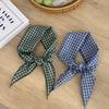Silk Scarf High-end New Plaid Literary and Decorative Neck Scarf Retro Cotton and Linen Triangle Scarf Headscarf Headband Hair Tie