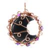 Natural Crystal Moon Pendant, Handmade Copper Wire Wrapped Gemstone Jewelry
