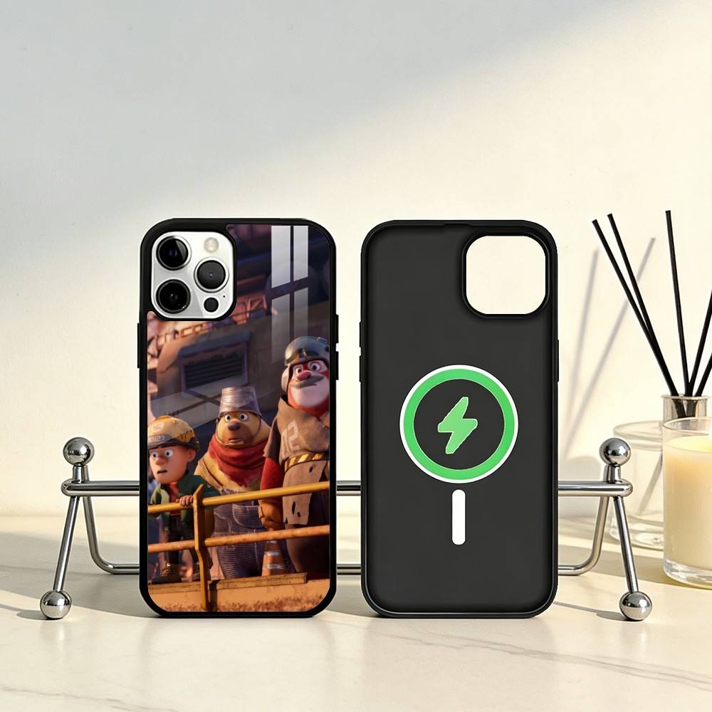 Cartoon Boonie Bears Phone Case For iPhone17,16,15,14,13,12,11 Plus,Pro Max Magnetic For Magsafe Wireless Charging