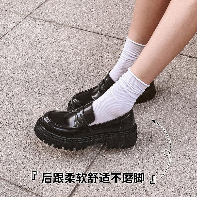 Whole Cowhide~ Small Leather Shoes Women's 2025 Spring and Autumn British Style Casual Single Shoes One Pedal Platform Loafers Versatile