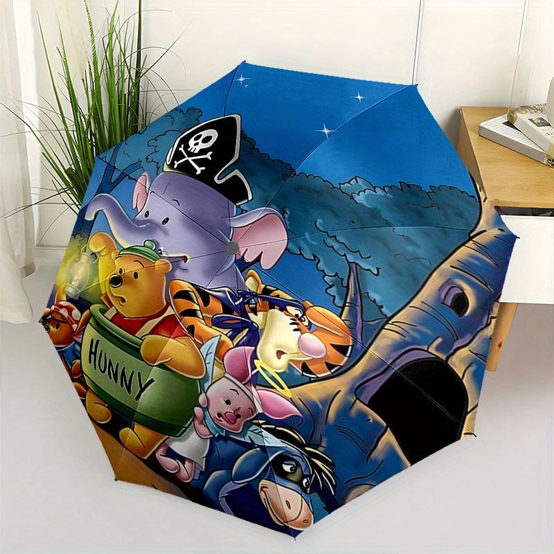 Winnie the Pooh, Tigger Automatic Opening and Closing Umbrella, Compact Travel Umbrella, Lightweight and Portable, Suitable for Beach Commut