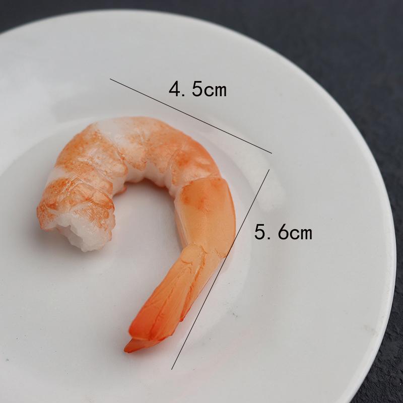 

4 шт. имитация креветок, искусственная модель еды, ПВХ, кальмар, японская кухня, кухонный декор, реквизит для фотосъемки, витрина ресторана