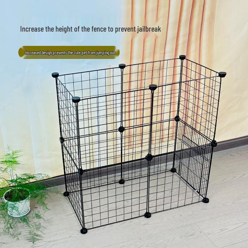 Pet Iron Mesh Detachable Fence: Indoor Gate, Isolation Guardrail, Escape-Proof, Easy Assembly