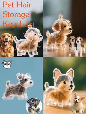 1pc Pet Breed Design Pet Hair Storage Keychain, Dog Breed Keychain Keepsake, Multifunctional Pet Memorial Pendant, Hair Storage