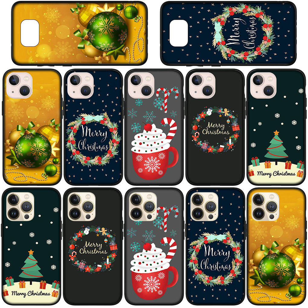 Phone Case for Samsung Galaxy S25 S24 S23 iPhone 16 15 Xiaomi Redmi Note 14 13 12 16E 11 Pro Max OPPO Moto Huawei Deer Snow Merry Christmas Tree Cover