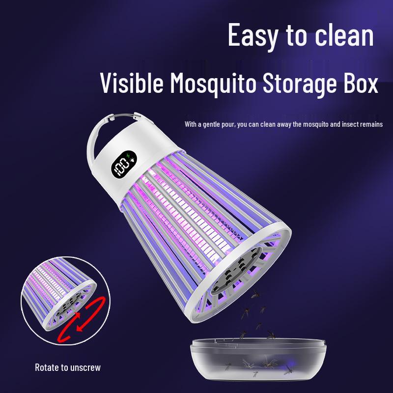 Portable Rechargeable 2-in-1 Mosquito Killer Lamp: Outdoor Electric Shock & Camping Light