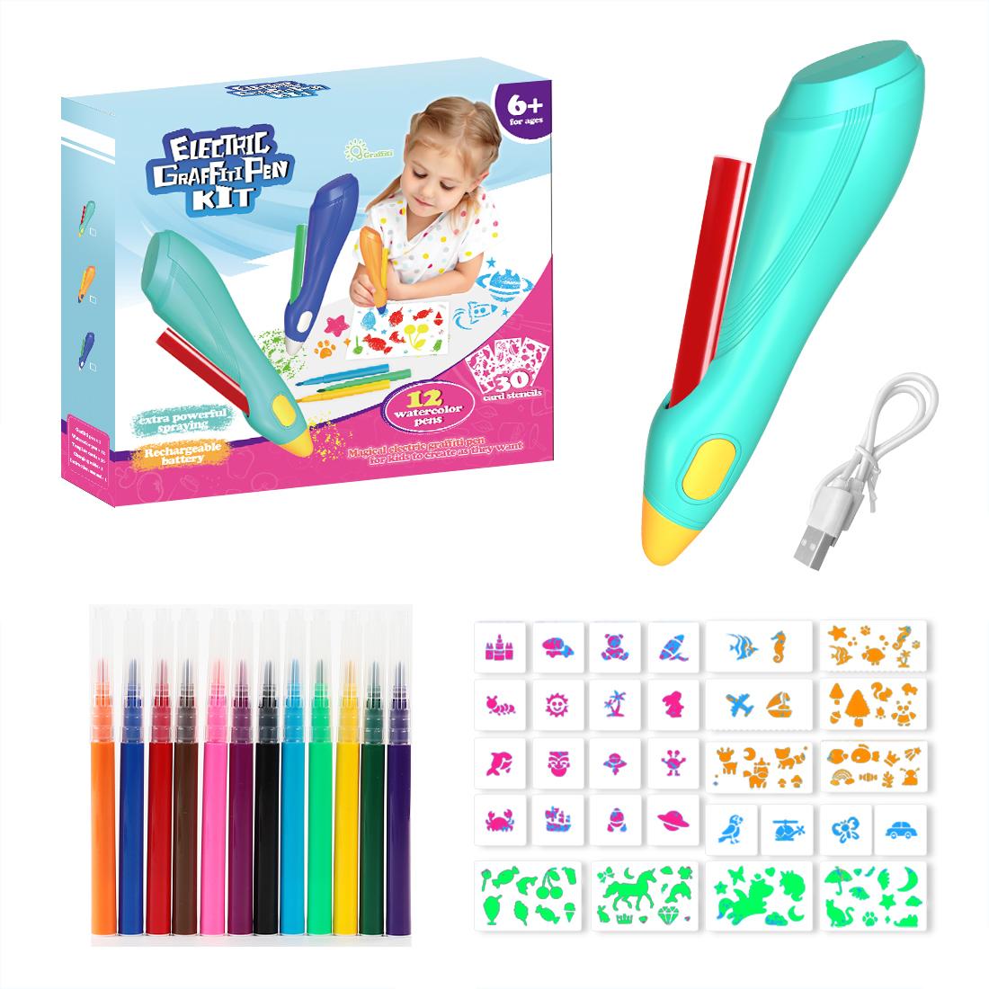 High-Quality Electric High-Quality Watercolor High-Quality Spray High-Quality Pen High-Quality Children Hand-Painted High-Quality Color High-Quality небесно-голубой