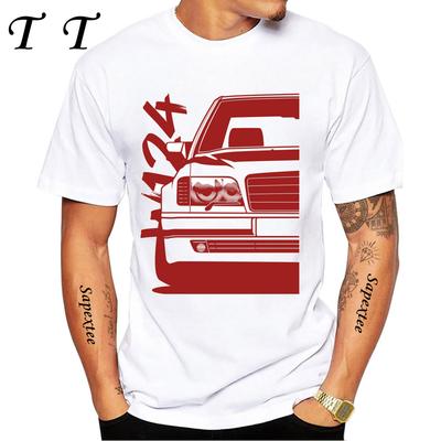 Neue Sommermode Herren Kurzarm W124 & Quot; Dirty Style T-Shirt Junge Sportlich Lässig Weißes Oberteil Vintage Auto Hip Hop T-Shirts