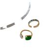 Elegant French Geometric Adjustable Ring - Women's Fashionable Temperament, Artistic Color Block Design for Index Finger