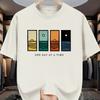 100% Pure Cotton Men's Casual Loose Fashion Letter Pattern Print Breathable Sports Short Sleeved Round Neck T-shirt Top