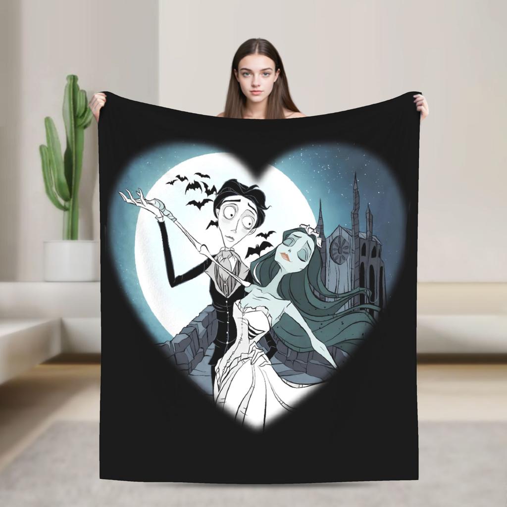 Anime Film Corpse Bride Decke Warm Weich Mode Plüsch Überwurfdecke Für Jungen Mädchen Outdoor Flanell Tagesdecke Bettbezug