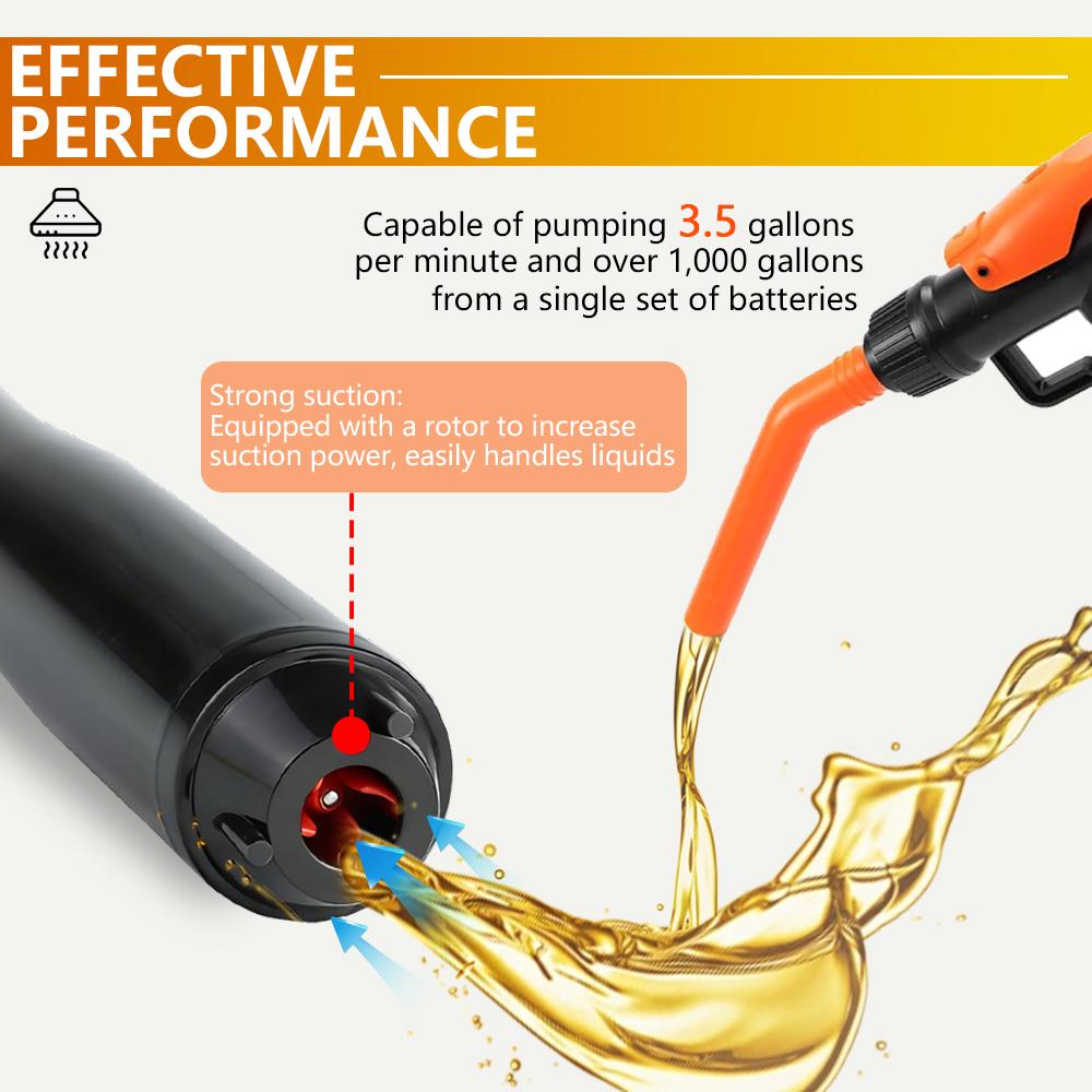 New Battery Powered Transfer Pump Motorcycle Car Gas Oil Pump With Flow Control Nozzle Liquid Tuning Fuel Pump Accessories