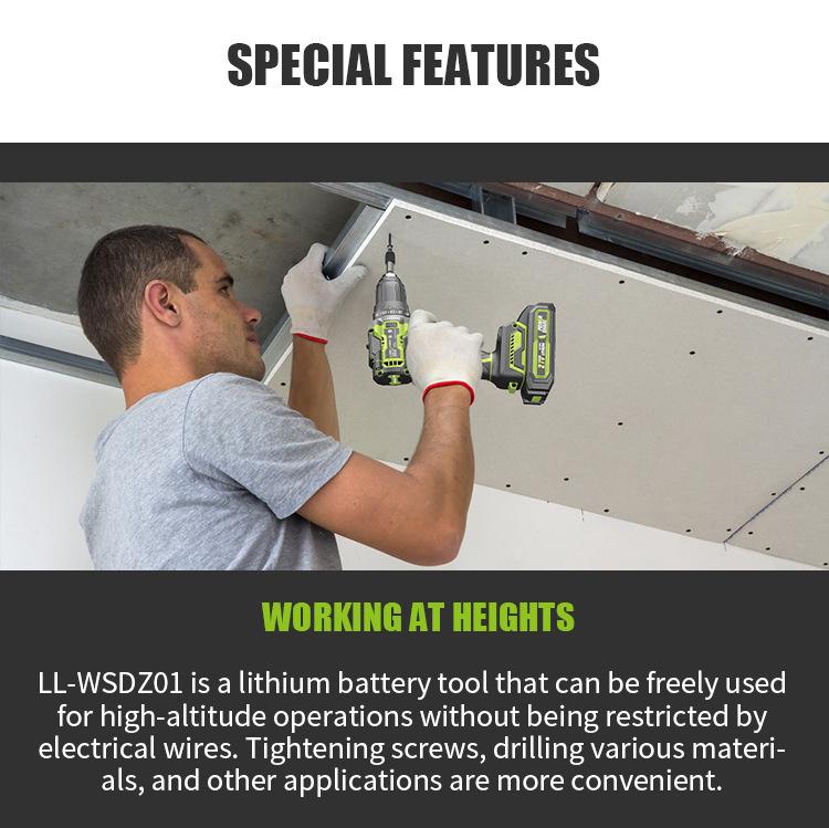 LFINE Brushless Cordless Electric Drill & Screwdriver Set with Lithium Battery