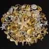 10/20/30pcs Metal KC/Vintage Gold/Silver Color Ocean Animal Charm Random Mix Shell Fish Turtle Charms For Jewelry Making Pendant