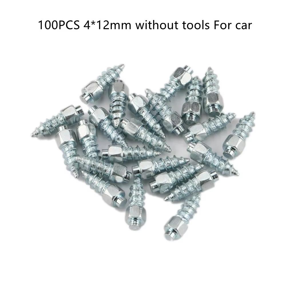 50/100pcs Universal Tire Studs Screws Nails Wheel Tyre Snow Spikes Set Anti-Slip Anti-Ice for Electric Scooter Truck Motorcycle