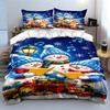 Snowman Family Christmas Scene Bedding Duvet Cover Set Duvet Cover Pillowcases  (1*Duvet Cover 2*Pillowcases, Without Duvet Insert)
