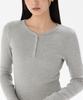 Musinsa Standard Woman Women'S Ribbed Y-Neck Long Sleeve Mini Dress [Medium Grey]