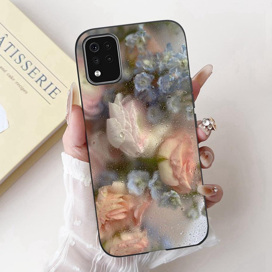 Beautiful Floral Painting Phone Case For LG K42 K52 K62 2020 Black Silicone Soft Cover For LG K62+ K52 (Brazil) Cases Bumpers