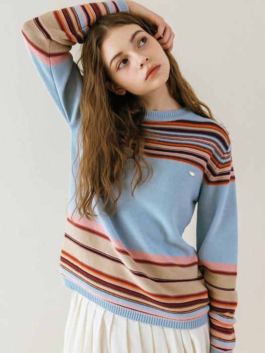 Tinnit Multi-Stripe Knit Sky Blue