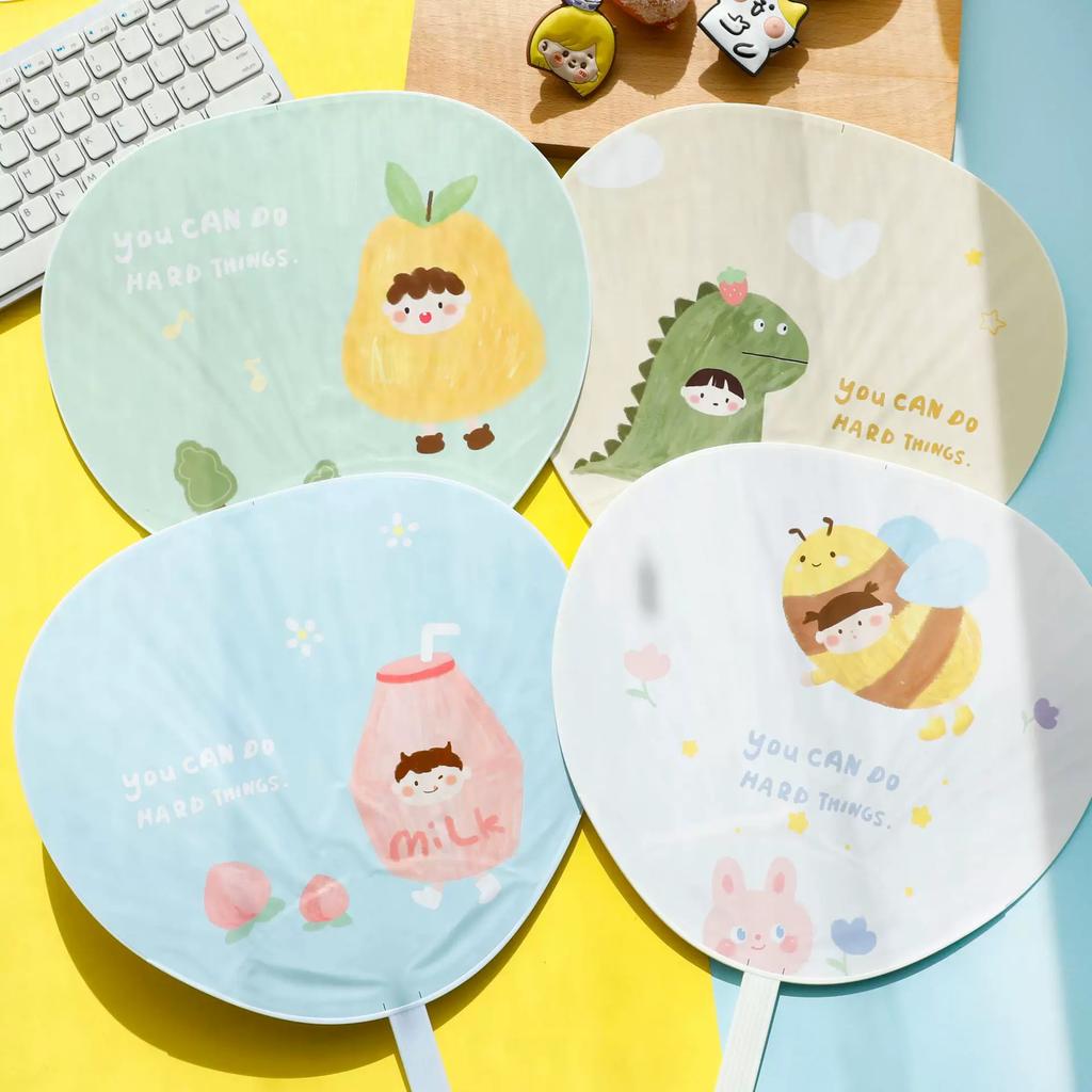 Children's Large Cartoon Fan for Summer, Plastic Fan, Cute Hand-Held Fan for Students, Portable Summer Large Palm Fan