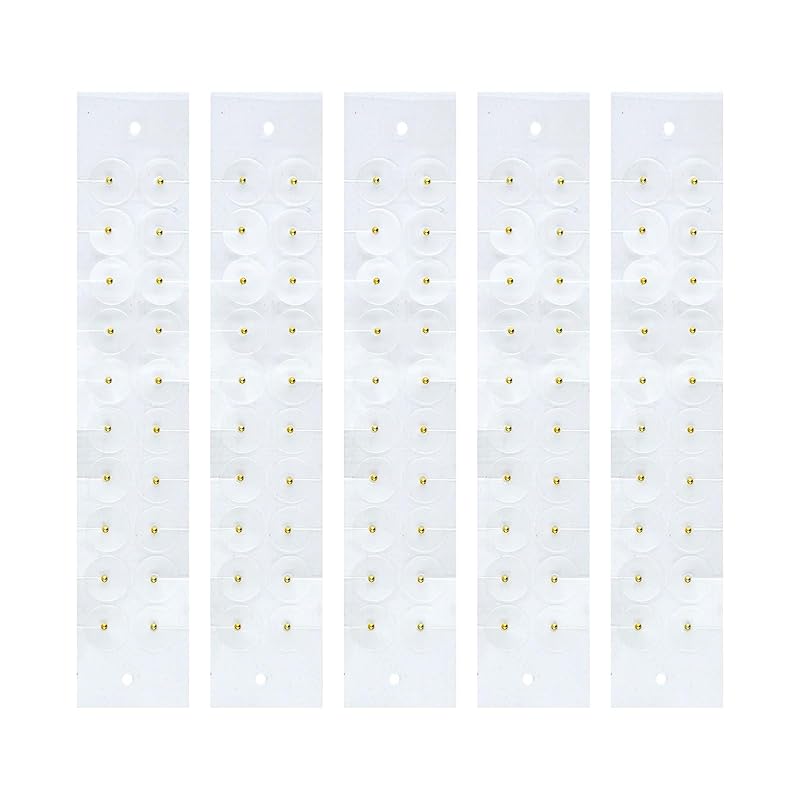 

100 Ear Acupuncture Jewelry Stickers, Clear Ear Acupuncture Stickers, Titanium Ear Acupuncture Jewelry Stickers (100, Gold Pieces)