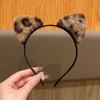 1 Katzenohren (Gedämpftes Brot in Katzenohrform) Leopardenmuster niedliches vielseitiges Plüsch-Haarband geeignet für tägliche Haaraccessoires