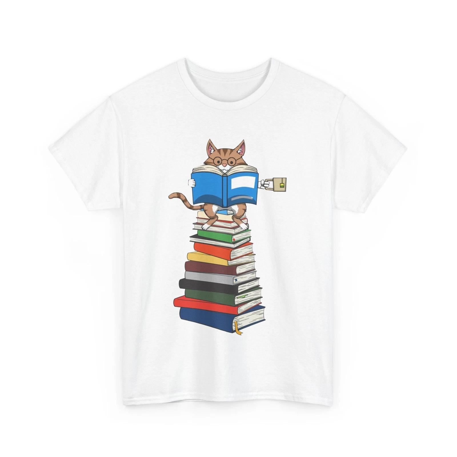 Bookish Shirt, Books Cat Books Reading Cats Lovers Women Men Funny T-shirt 4XL