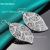 West Lake Silver Long Leaf Earrings for Women