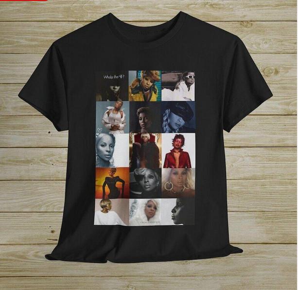 Mary J Blige Singer Men Black Cotton Tee All Size S-5XL Unisex T-Shirt XL