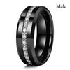 Fashion Couple Rings Romantic Women Rhinestones CZ Rings Set Trendy Men Stainless Steel Zircon Stone Rings Wedding Band Jewelry