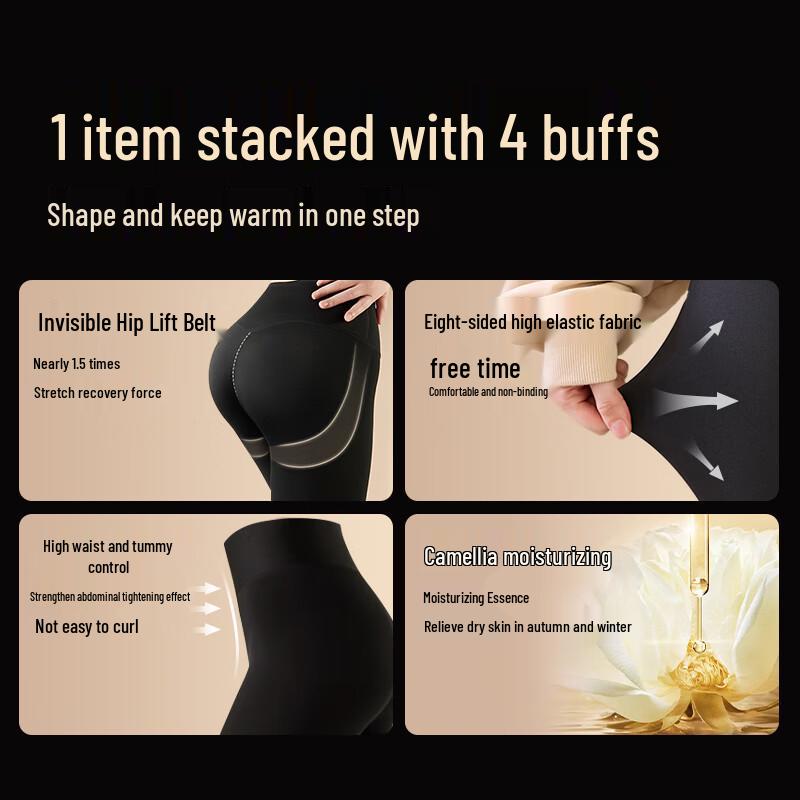 LANGSHA Women's Fleece-Lined Shark Leggings