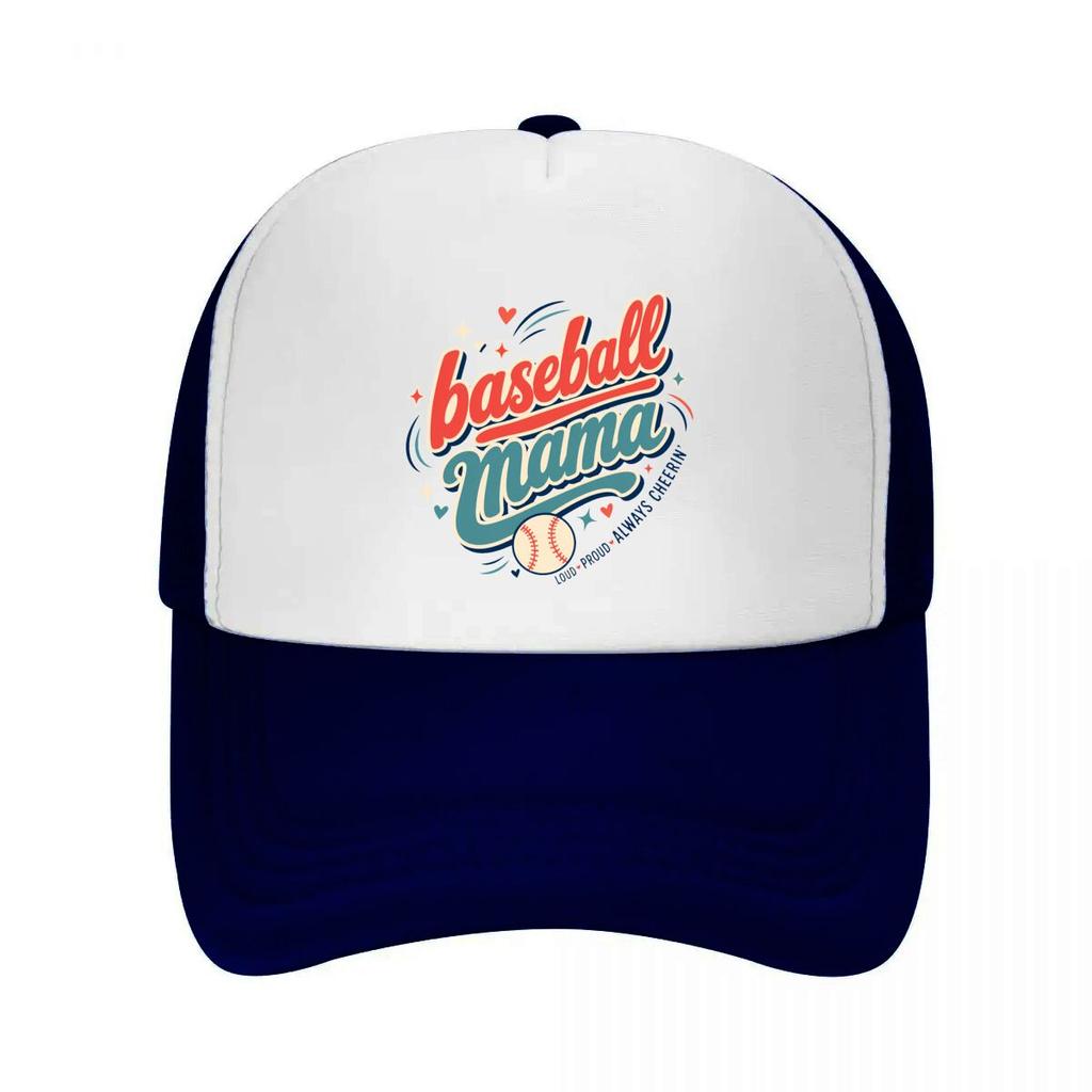 Retro Baseball Mama Script Emblem Mesh Baseball Cap Casual Hat Outdoor  For Womens Unisex FeUnisex