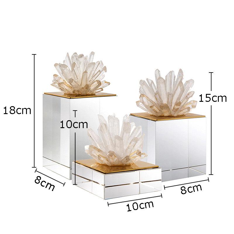 Agate Stone Transparent Crystal Crafts Sculpture Gold-plated Crystal Marble Ornaments Living Room Furnishings Desk Decoration