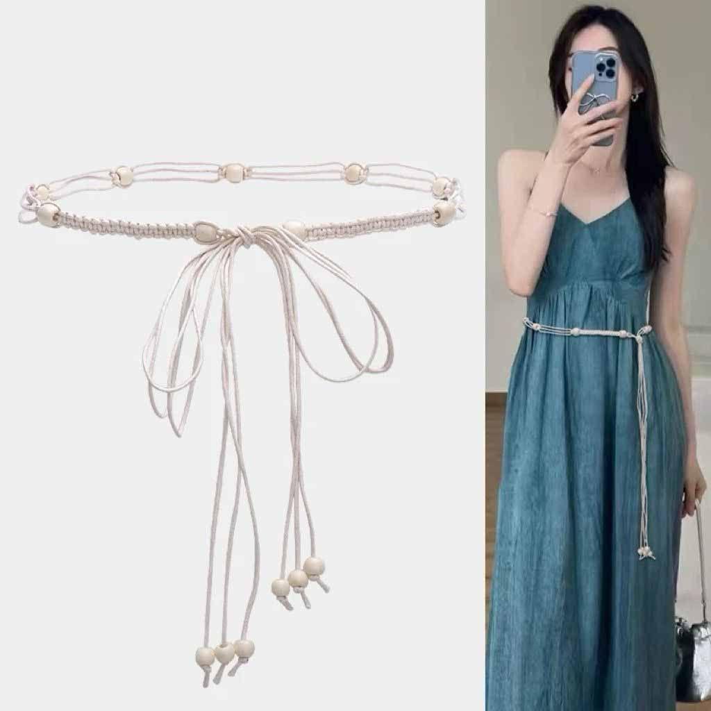 Waist Chain Accessories Women's Bohemian Ethnic Style Dress Summer Weaving Waist Rope Belt Decorative Dress Sweater