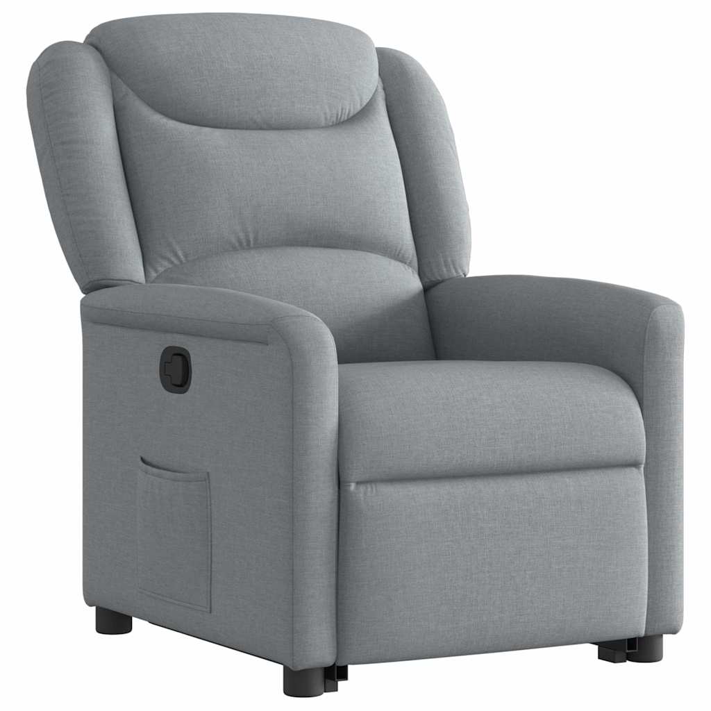Recliner with Rising Function Light Grey Fabric