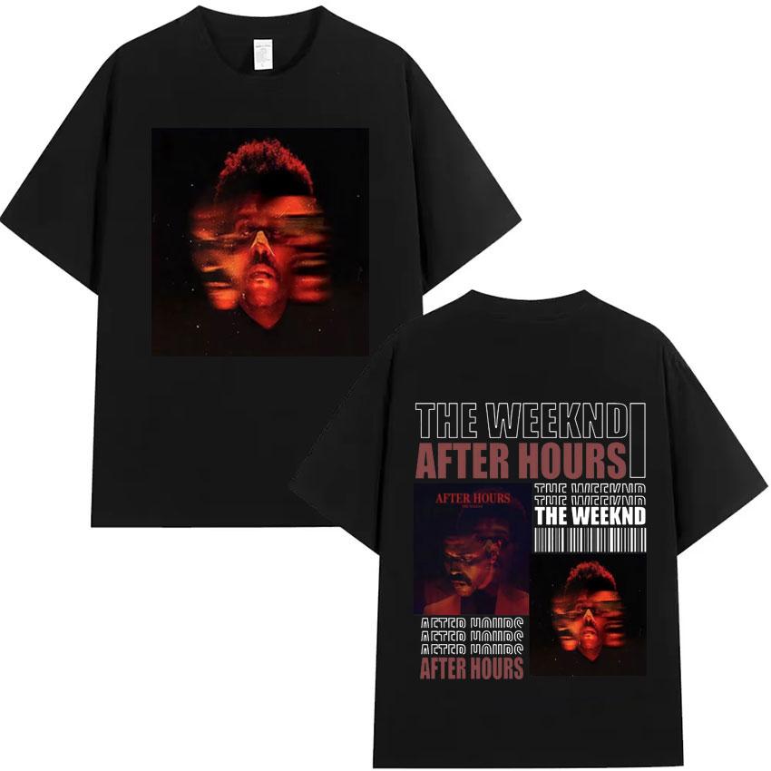 Popový zpěvák Umělec The Weeknd Oboustranný potisk Tričko Pánské oblečení Tričko Estetické Bavlněné Tričko Krátký rukáv Volné Pohodlné Tričko