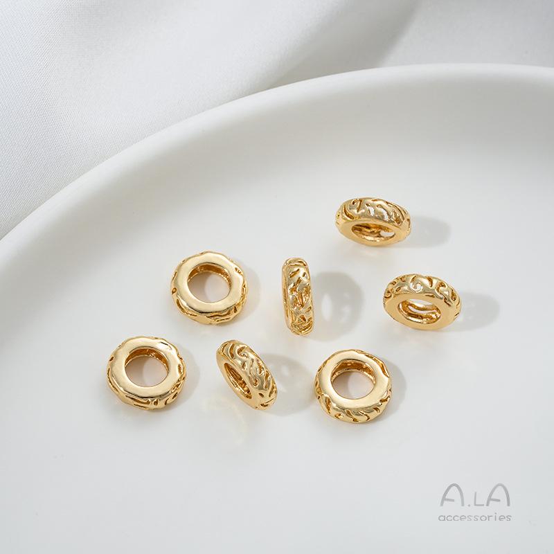 

Медные бусины-разделители и бусины-колесики с узором дракона с позолотой 14 карат с подвесками для изготовления украшений своими руками