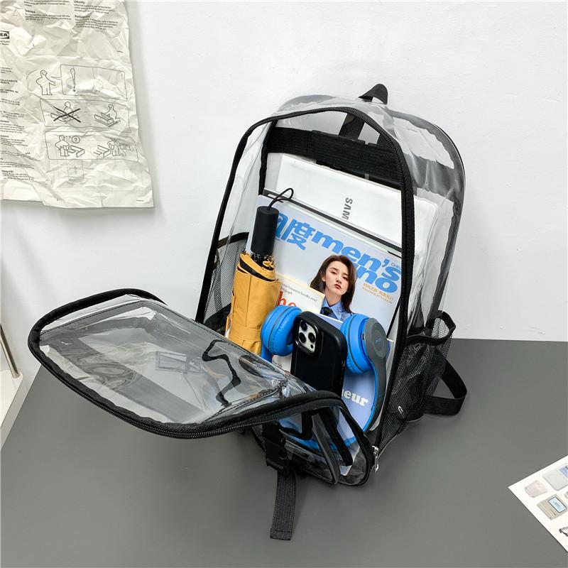 Schoolbag wholesale new couple transparent shoulder jelly bag Korean version pvc backpack male and female junior high school leisure student schoolbag