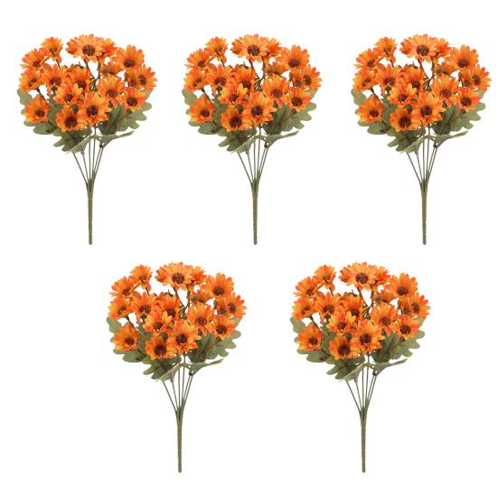 Artificial Mums Realistic Fake Fall Flowers UV Resistant Faux Chrysanthemums for Indoor Flower Arrangement Balcony Outdoor Porch Decor