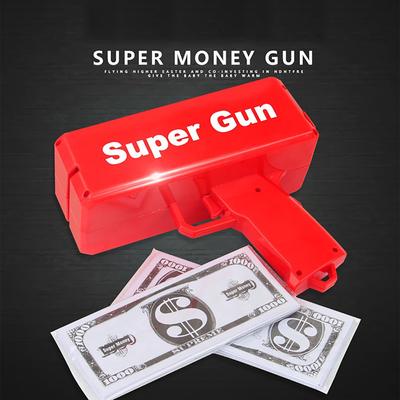 Super Geldpistole Schießspielzeug Spiel Spray Banknote Party Hochzeit Geburtstag Lustiges Zubehör Geschenk Elektrisches Leises Spielzeug 100 Bargeld Papier