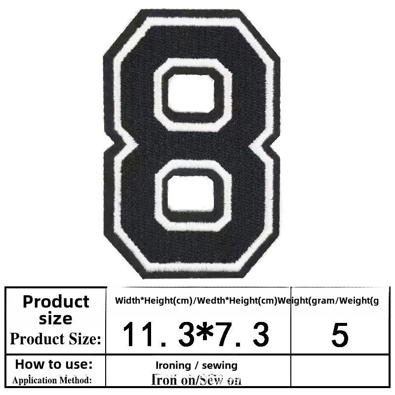 Embroidered Alphabet & Number Jersey Patch Armband Badge