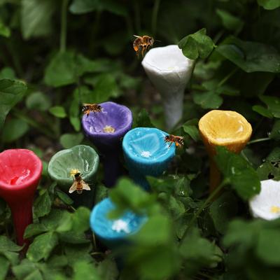 Bee Cups for Garden, Bee Watering Station, Bee Cups Water for Bees Garden, Drinking Cup for Bees, Colorful Mini Drinking Cup for Garden Verandahs