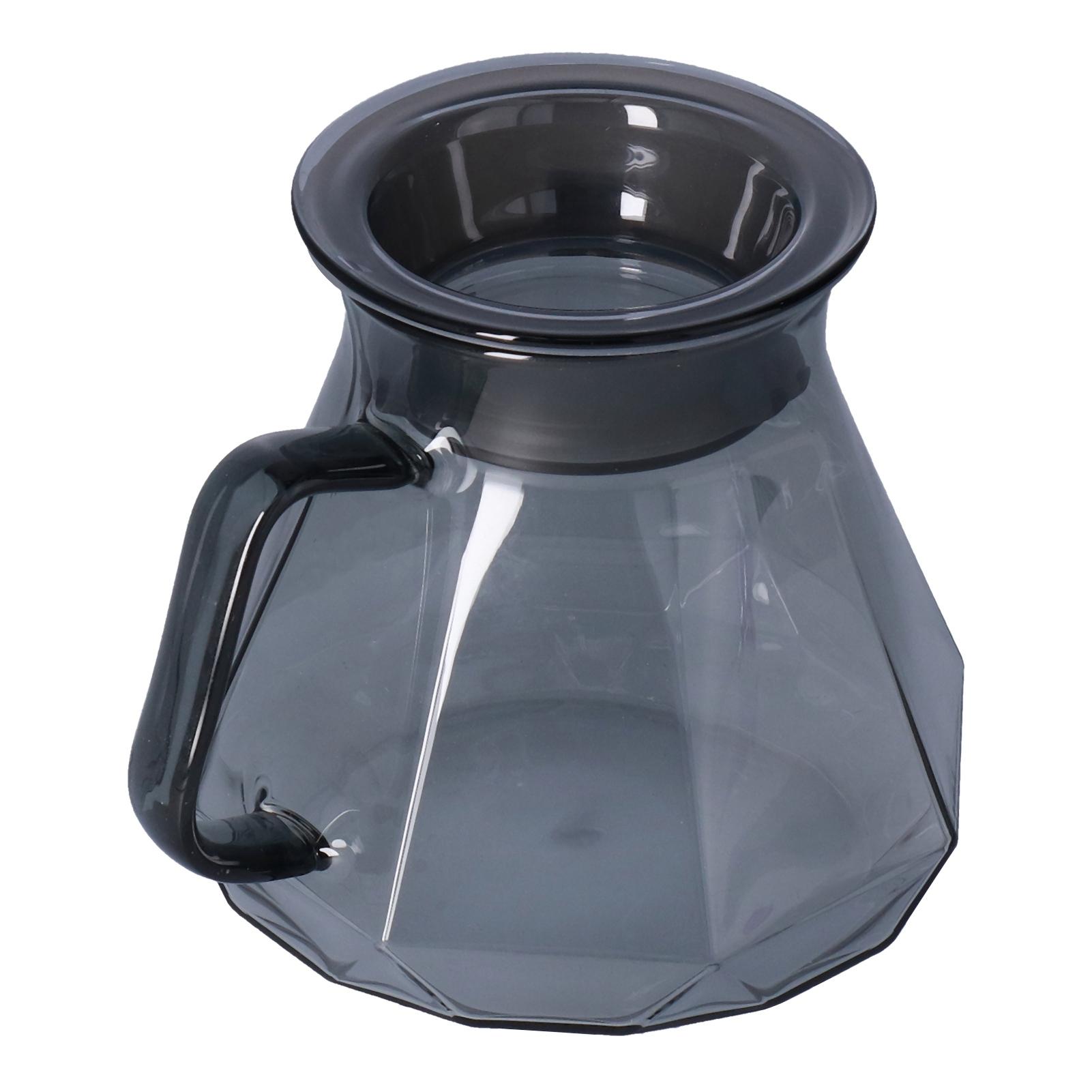 Coffee Kettle Heat Resistant Coffee Sharing Pot Transparent Black Glass Tea Pot for Kitchen Home600ml