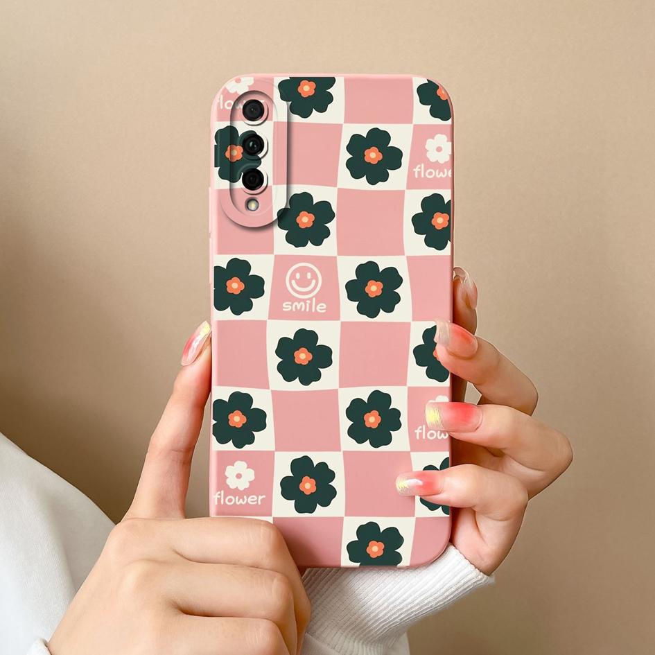 Phone Cover For Huawei P Smart 2021 Y5P Y6P Y7P Y9S Honor 20 Lite 20S Case Check Pattern Matte Soft Silicone Shockproof Phone Bags For Huawei Bumper
