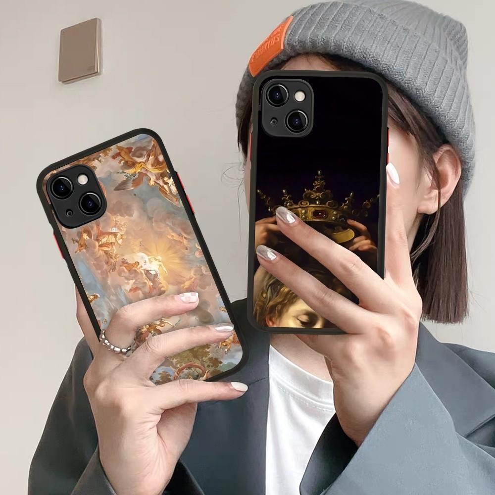 Renaissance Art Phone Case For IPhone 14 X XR XS 7 8 Plus 11 12 13 Pro MAX 13mini Matte Shockproof Case