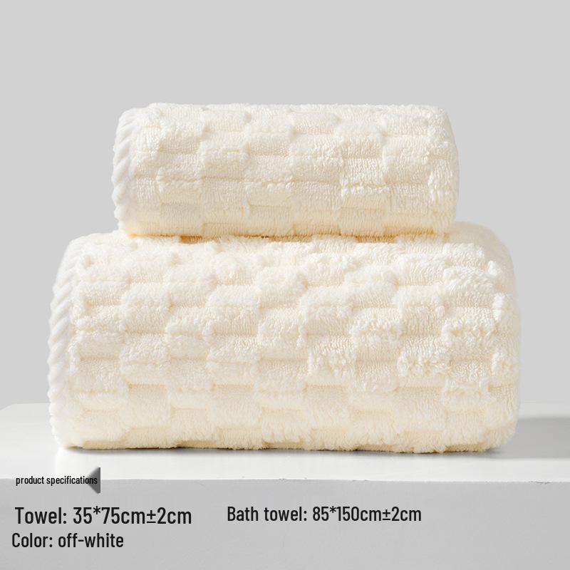 Xiangfengyun Dorge Large Coral Fleece Bath Towel Set - Extra Thick, Soft, and Absorbent (85x150 cm)