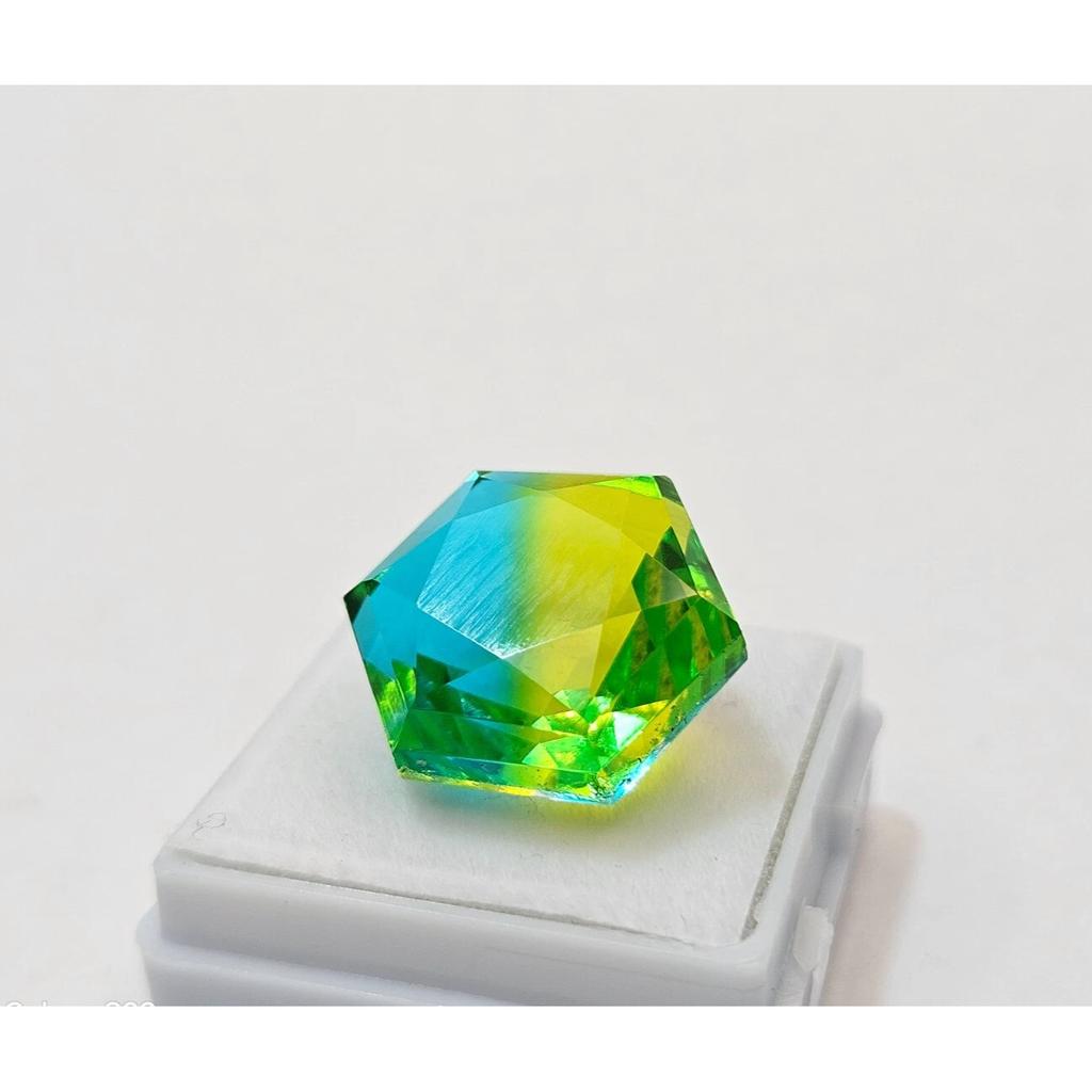 Beautiful Natural Ametrine Bi-Color 20+ Ct Hexagon Cut Certified Loose Gemstone